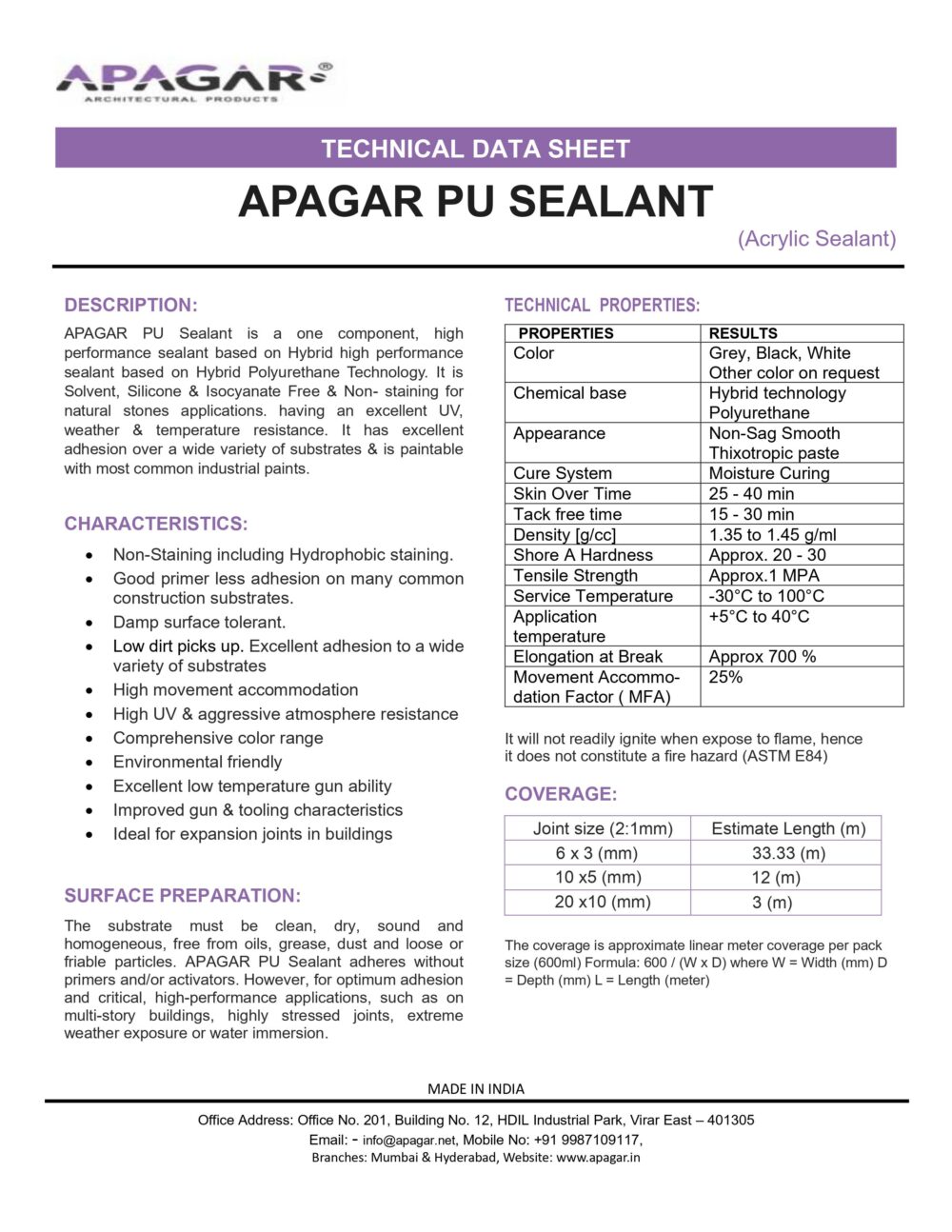 APAGAR PU SEALANT - Image 2